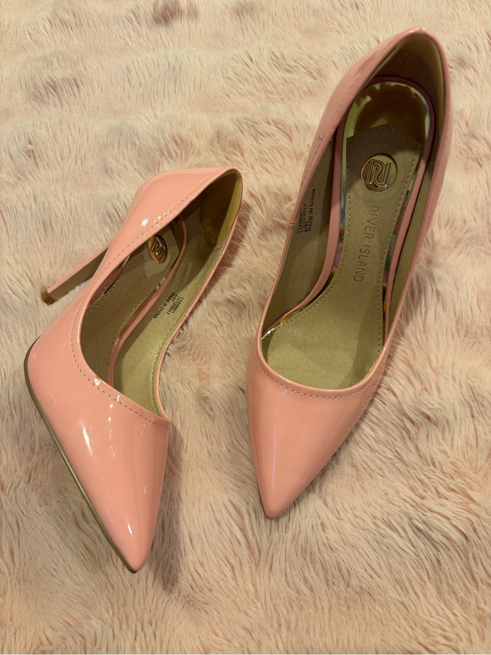 River Island Glossy Blush Pink Pointed Toe Stilettos
